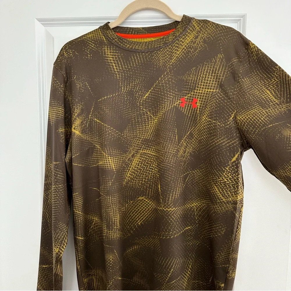 Under Armour Cold Gear Brown Printed Long Sleeve Base Layer Thermal Shirt